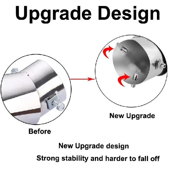1,5-2,25 дюйма(3.81см-5.7см) Регулируемые насадки на выхлопную трубу, Хромированные насадки на выхлопную трубу из нержавеющей стали, Крепление на болтах
