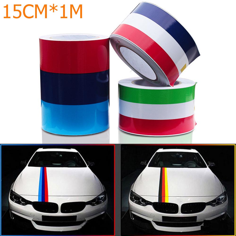 Tape Bumper Car Sticker Germany Italy French Flag Roof Hood Three-color Stripe