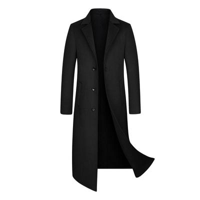 Autumn and Winter New Men's Handmade Double-sided Woolen Coat Korean Version Slim-fit Long Knee Wool Coat Trench Coat