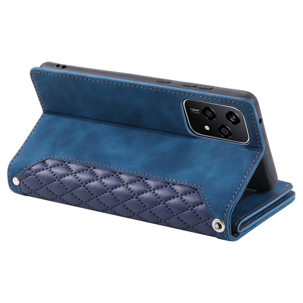 Style 005 For Honor 200 Lite Case Zipper Wallet Grid Leather Phone Cover