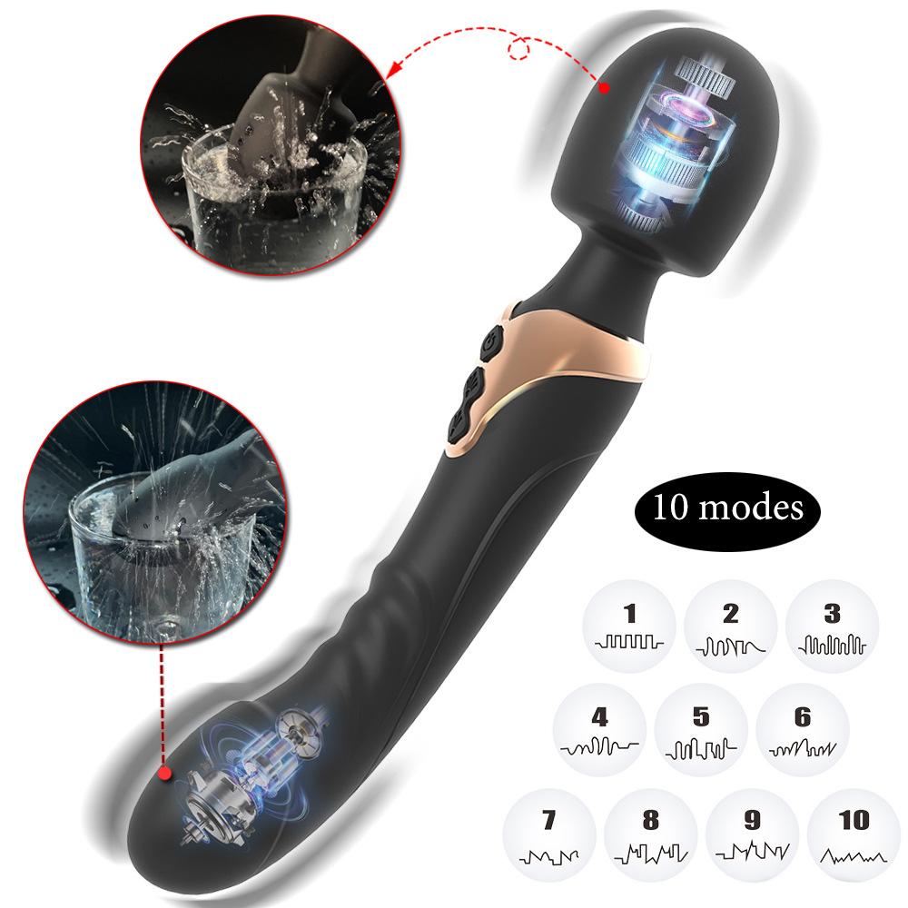 Dual Head Vibrator Clitoris G-spot Dildo Vibrator Clit Vagina Nipple Anal Stimulation Massager Rechargeable Waterproof Adult Sex Toys for Women