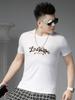 Ozhouzhan Beads Print Fashion Brand Short sleeve T-shirt Men 2025 New Mercerized Cotton Men's Top Summer T-shirt