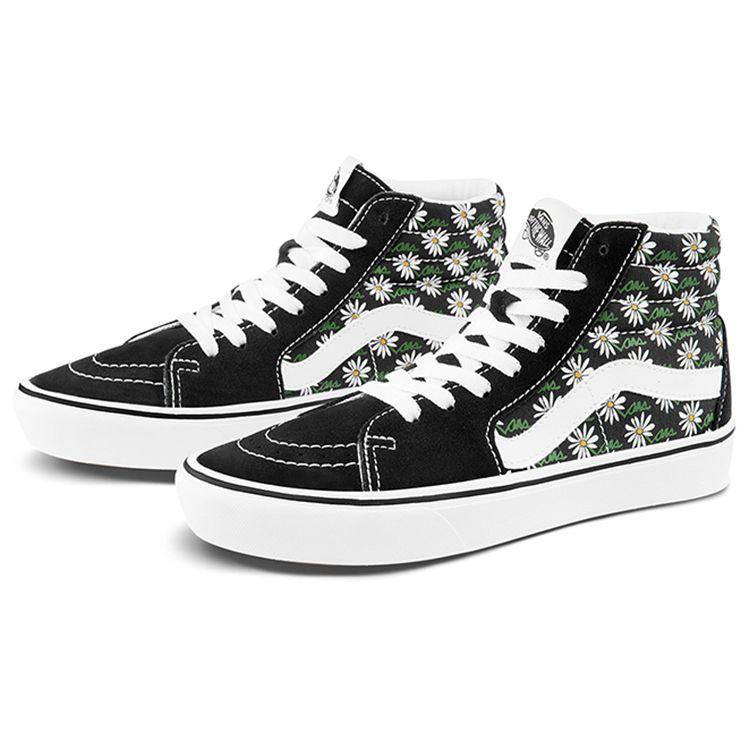 Vans Sk8 Print Pattern Shock Absorbing Durable Lightweight Breathable High Top Skate Shoes Unisex Skate Shoes Black VN0A3WMB49K