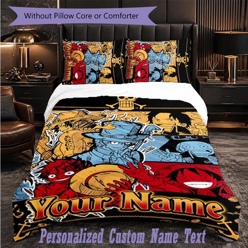 Personalized 3Pcs Bedding SetOne Piece Custom Text Duvet Cover Pillowcase Set Bedroom Gift