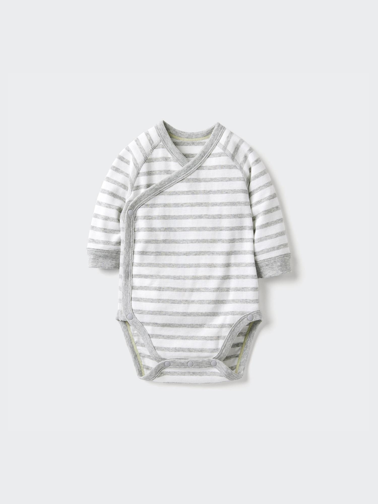 

Uniqlo Боди Bn с длинным рукавом 1p Border 60см 03 GRAY/BABY 60