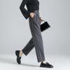 Women's Commuter Tapered Harem Pants with Asymmetric Pleats
