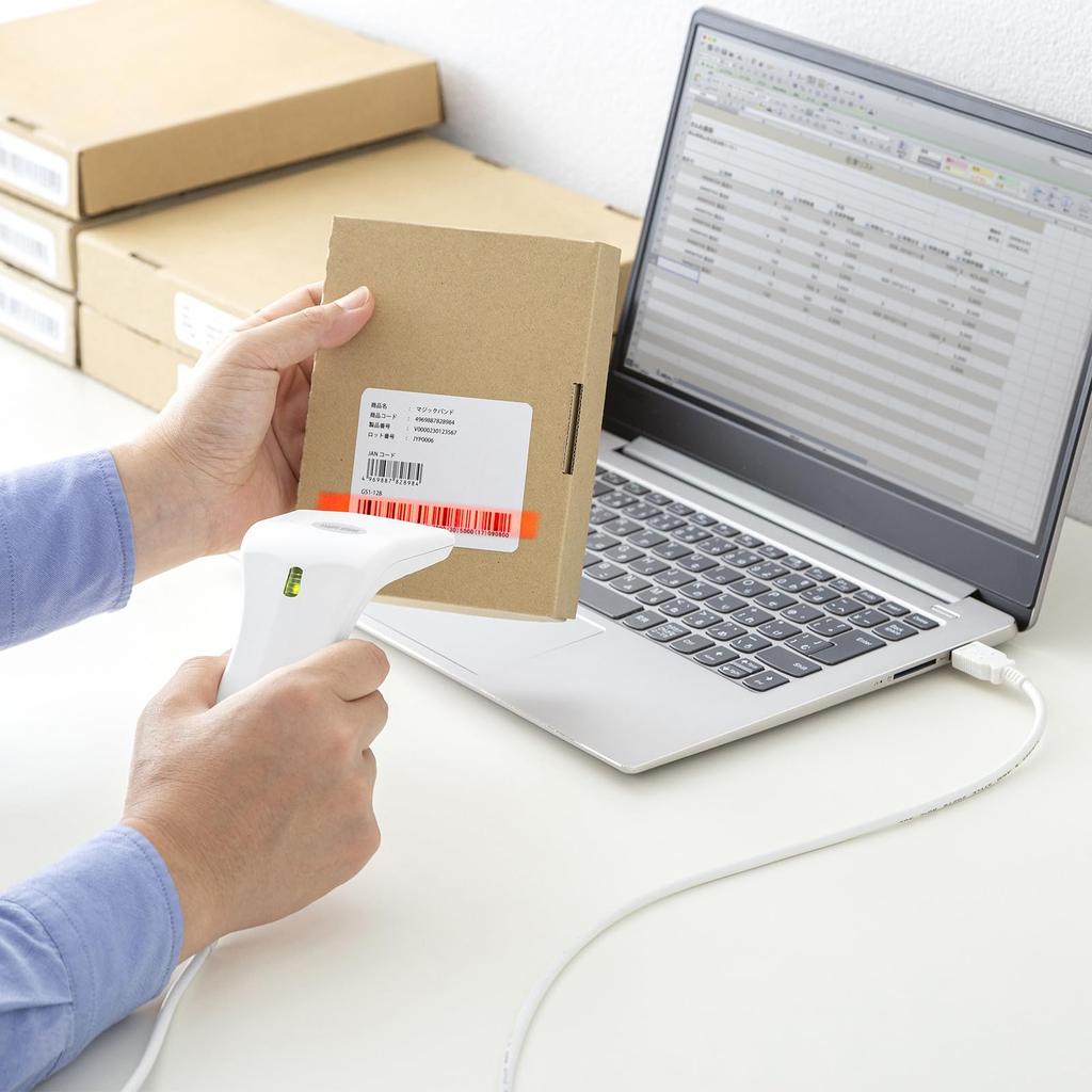 Sanwa Supply 1D Touch Barcode Reader (Antibacterial Type) BCR-1D7W