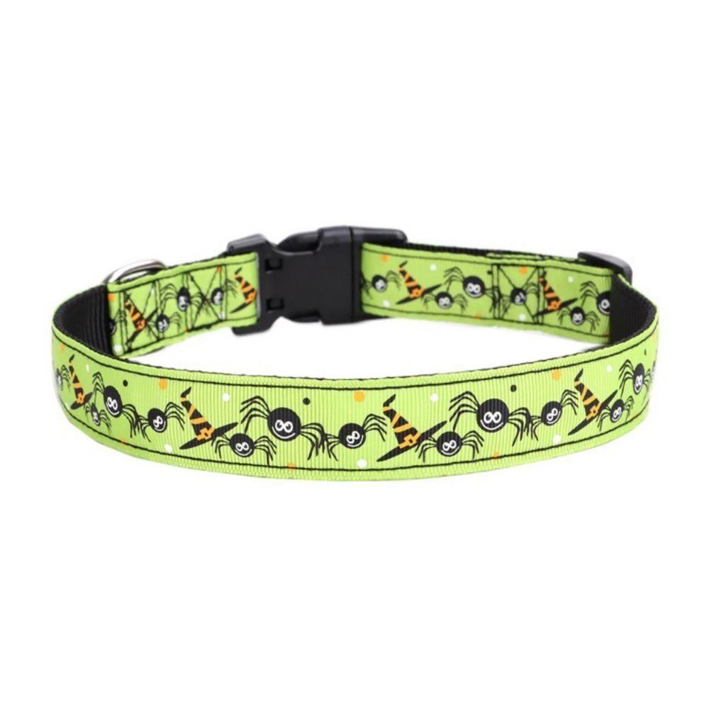 Adjustable Pet Pumpkin Skull Collar Quick Release Dog Traction Rope  for Dogs Cats