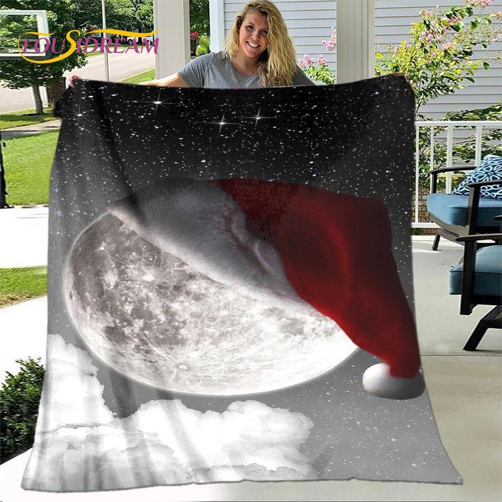 Frohe Weihnachten Neujahr Cartoon-Decke, Flanelldecke, Überwurfdecke, weiche warme Decke für Wohnzimmer, Schlafzimmer, Betten, Sofa, Geschenk