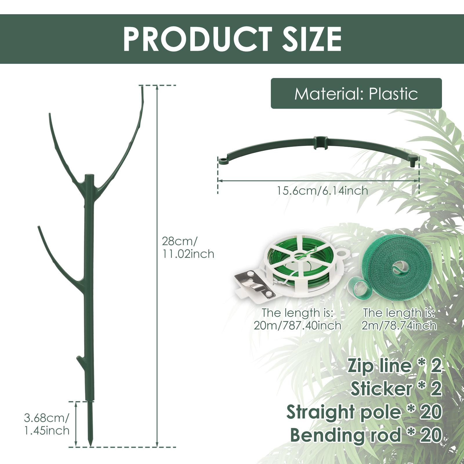 

40Pcs Monstera Support Stakes Plastic Plant Support Pile Frame Stackable Garden Plants Stakes Flower Plant Vine Climbing Bracket