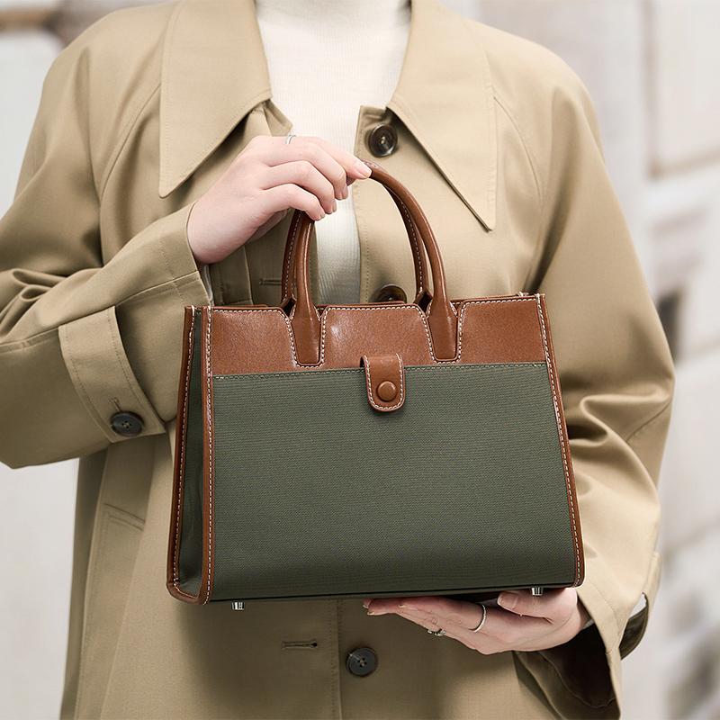 

новая оксфорд и натуральная кожа комбинированная верхняя сумка деловая женская роскошные черные сумки девушка