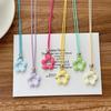 Colorful Hollow Flower Pendant Necklace for Women Adjustable Rope Sweater Decoration Party Gifts Choker Jewelry Accessories