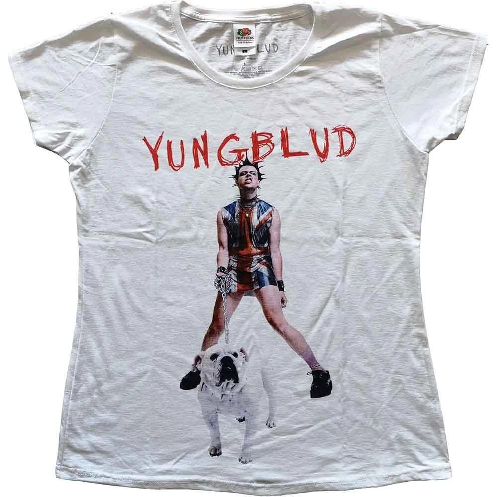 Yungblud T Shirt Strawberry Lipstick Logo Official Womens Skinny Fit White M 3XL