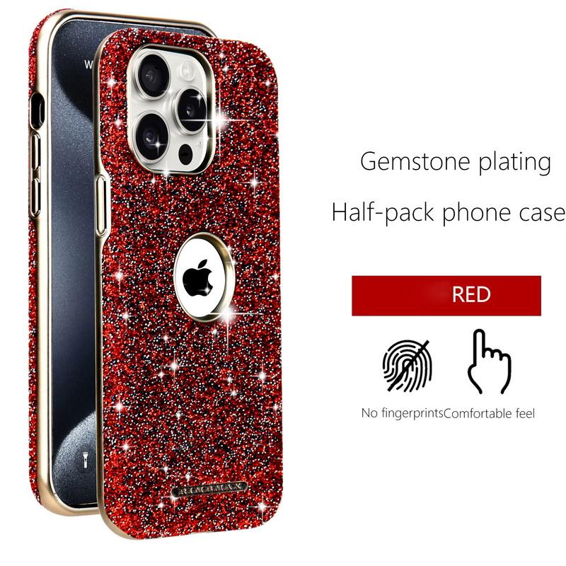 Luxury Glitter Jewel Glossy for MagSafe Phone Case For iPhone 16 Pro Max 15 14 Plus 13 12 Plating Shockproof Magnetic Hard PC Bumper Cover