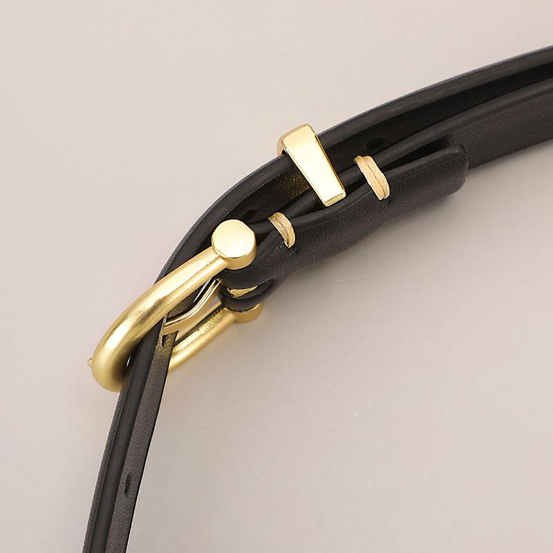 Women'S Belt Pin Buckle Belt Women'S Pure Cowhide Simple Denim Suit Culottes With Women