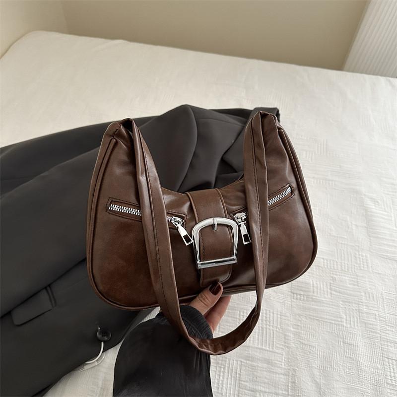 Stylish Retro French Design Underarm Bag For Winter With Soft Pu Material And Multiple Colors