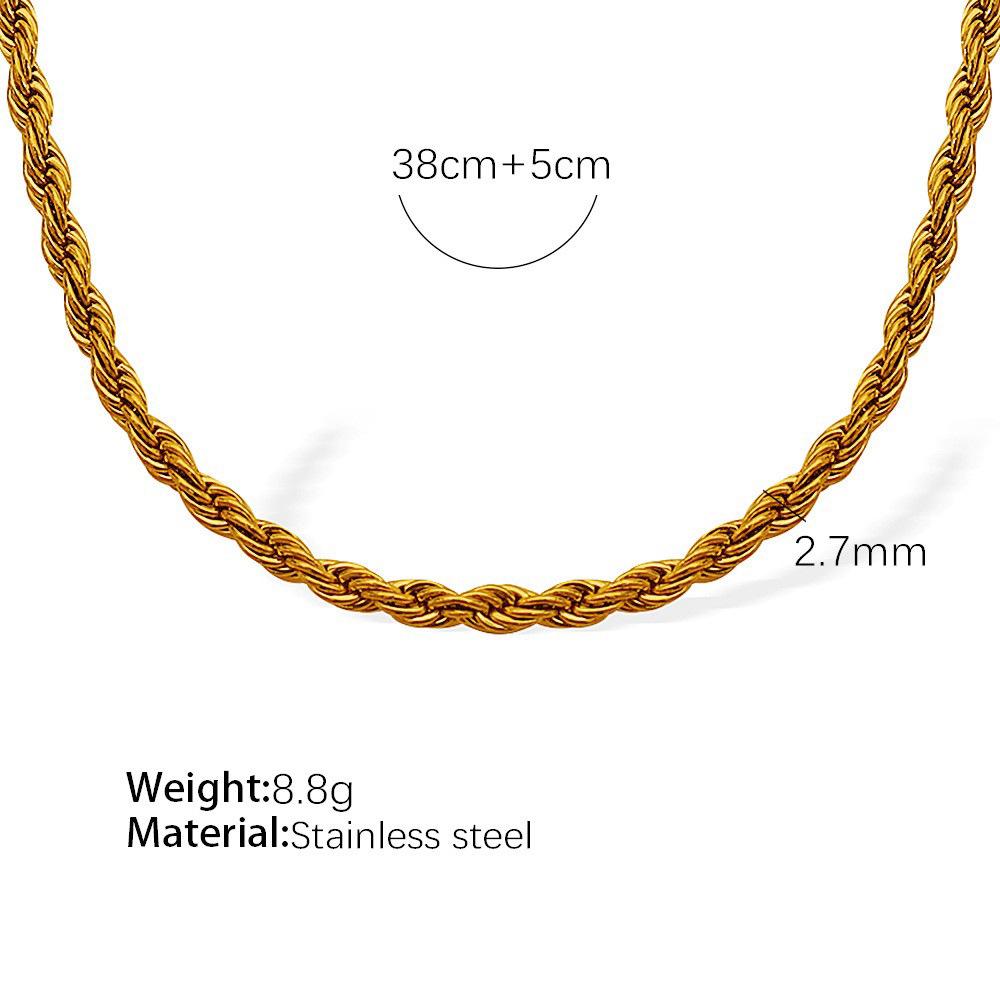 Vielseitig Und Vielfältig Kette Schlangenknochen Geprägt Kettenstil Halskette Verdrehte Kette Edelstahl Vergoldet Personalisiert Frau