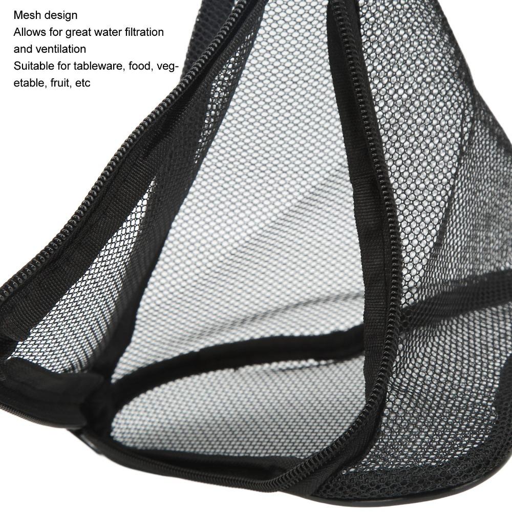 

With Hook Outdoor Hanging Storage Net Black Mesh Organizer Hanging Basket Net Tableware Storage S