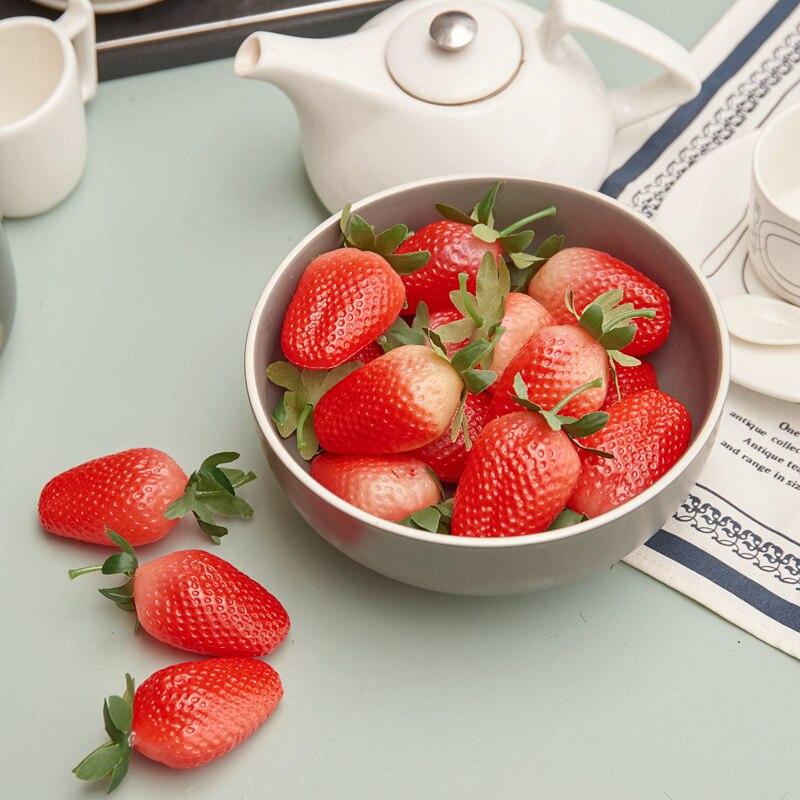 10Pcs Artificial Strawberries Fake Fruit For Home Party Decor Pography Prop Holiday Decor For Home Decoration
