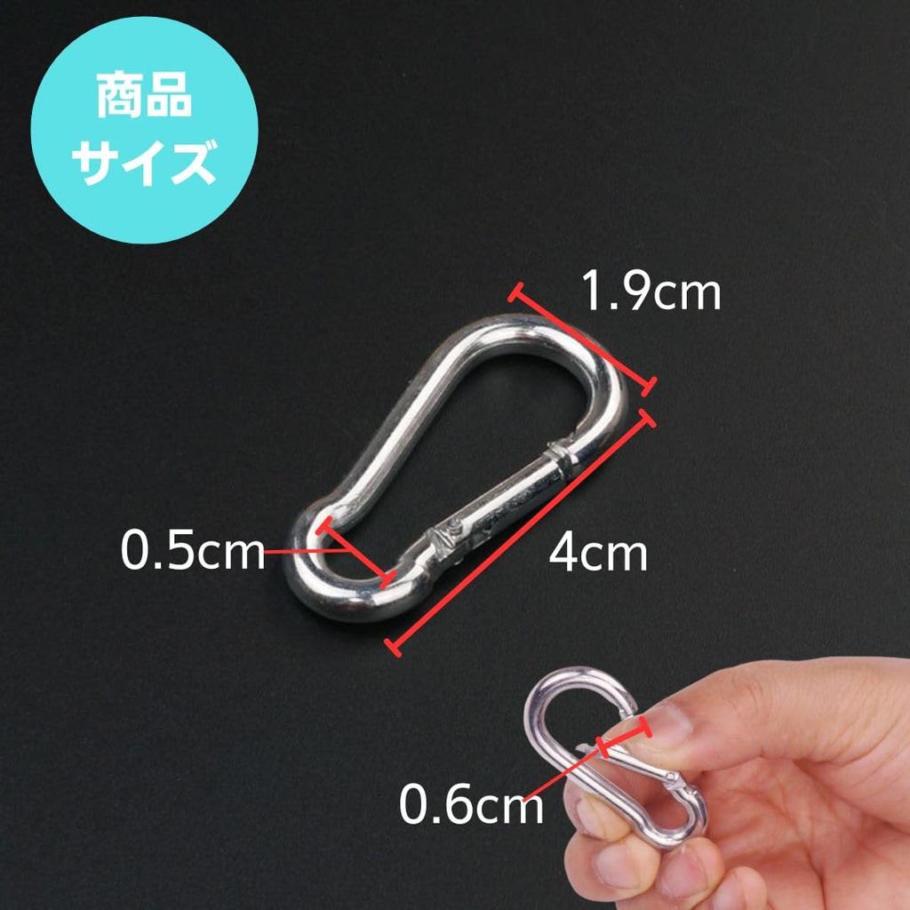 EINEY 304 Stainless Spring for Outdoor 200kg Weight Capacity Carabiner, Steel, Hook, Rust-Proof, Activities, Climbing, Keychains, Camping, Hammocks,