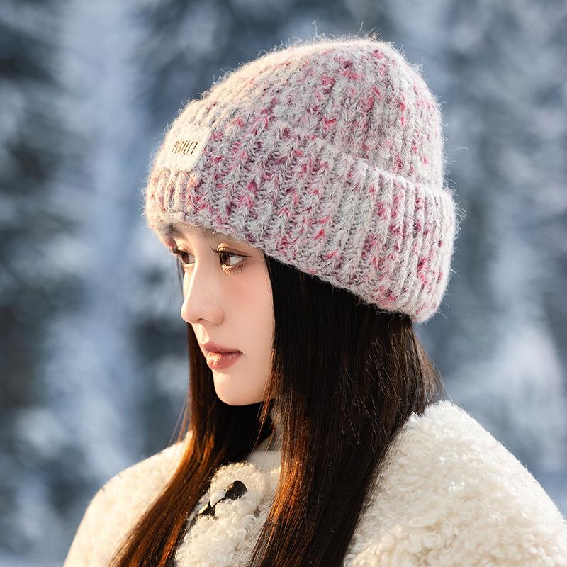 

Autumn and Winter Hats for Women Fashionable Thickened Woolen Hats Versatile Windproof and Warm Ear Protection Hats Casual Bag Head Hats One Size