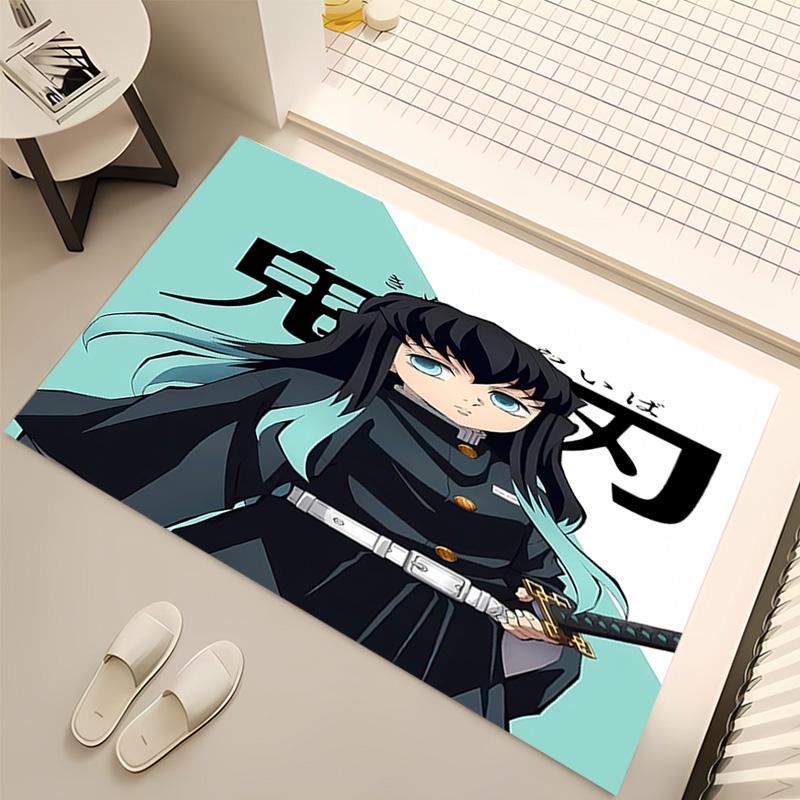 1pc Demon Slayer characters Print Area Rug - Soft, Washable Non-Slip Indoor Mat, Living Room, Home Office Decorative Rug,Office Decorative