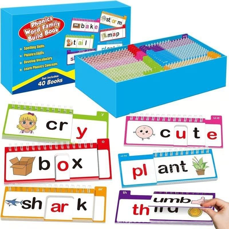 

40 Phonics Word Family Flip Books to Cultivate Children’s Spelling, Vocabulary and Reading Skills Early Childhood Education Book