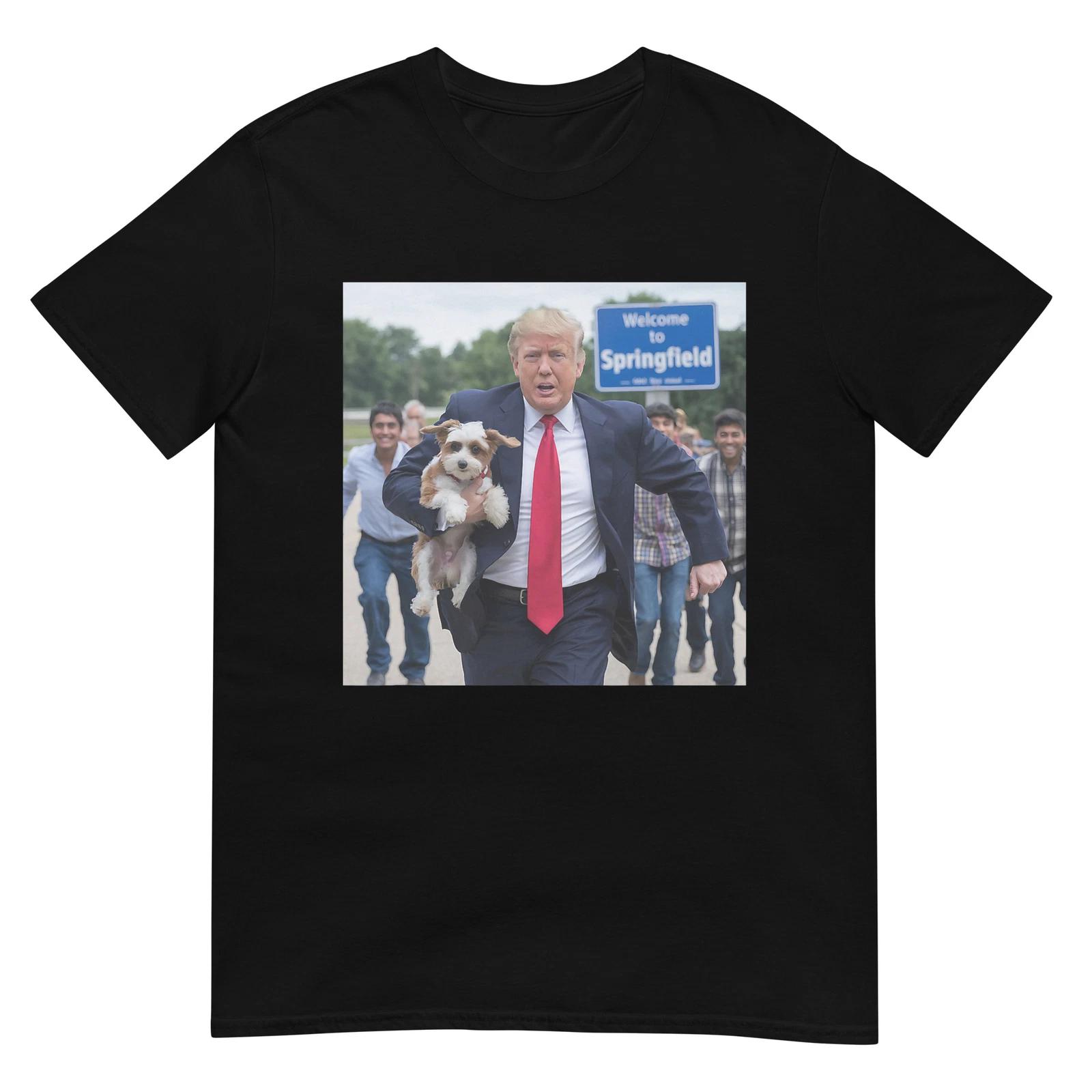 Threadrock Trump Saving A Dog Funny Political Humor Unisex Adults T-Shirt 2XL