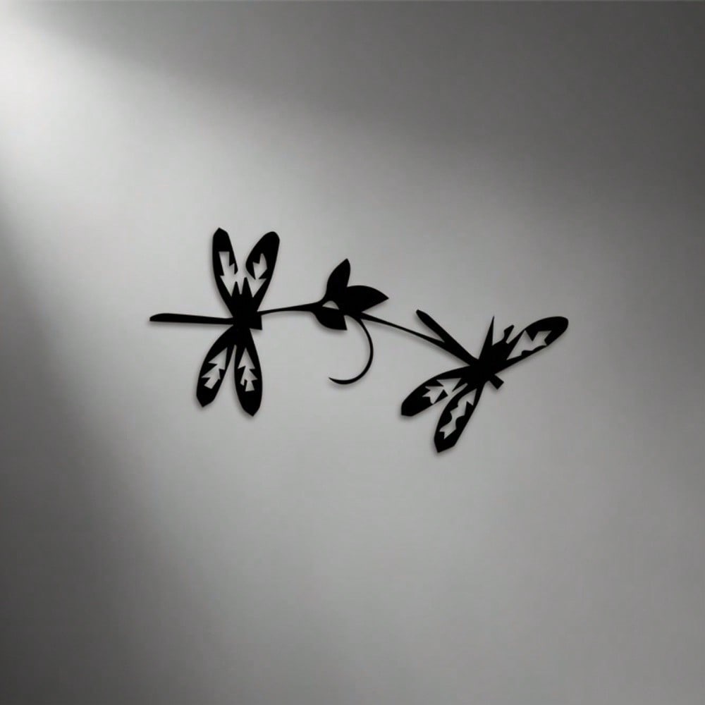 Iron Dragonfly Metal Wall Art Weather Resistant Garden Fence Patio Decor