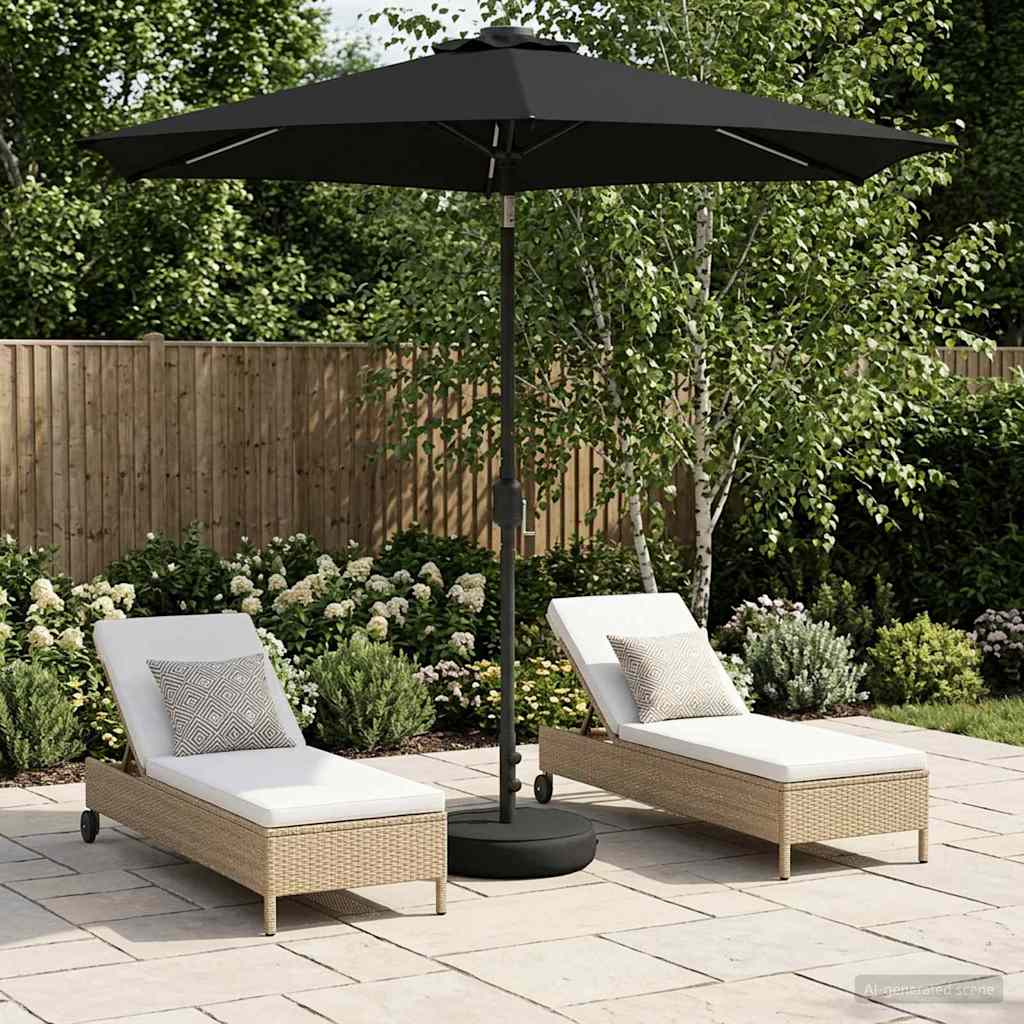 Garden Umbrella with LED Lights and Base 230 X 230 Cm