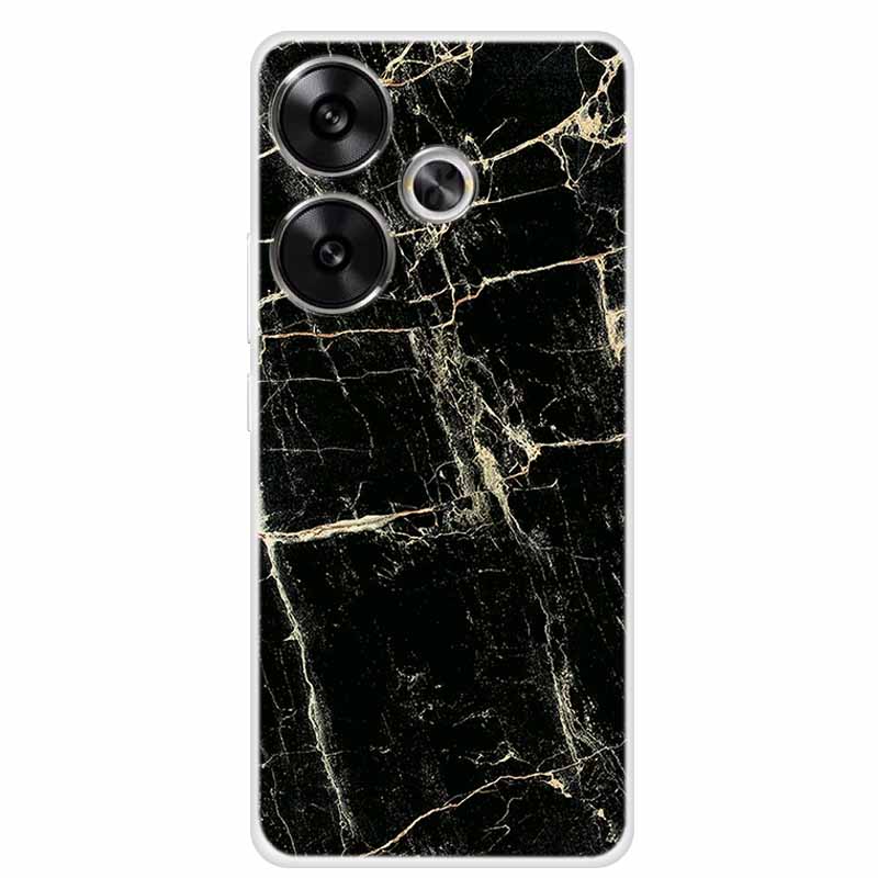Marble Soft Phone Case For Poco F6 Transparent Case Silicone TPU Cover Funda Para Shield Clear Case for Xiaomi Poco F6 F 6 Pro