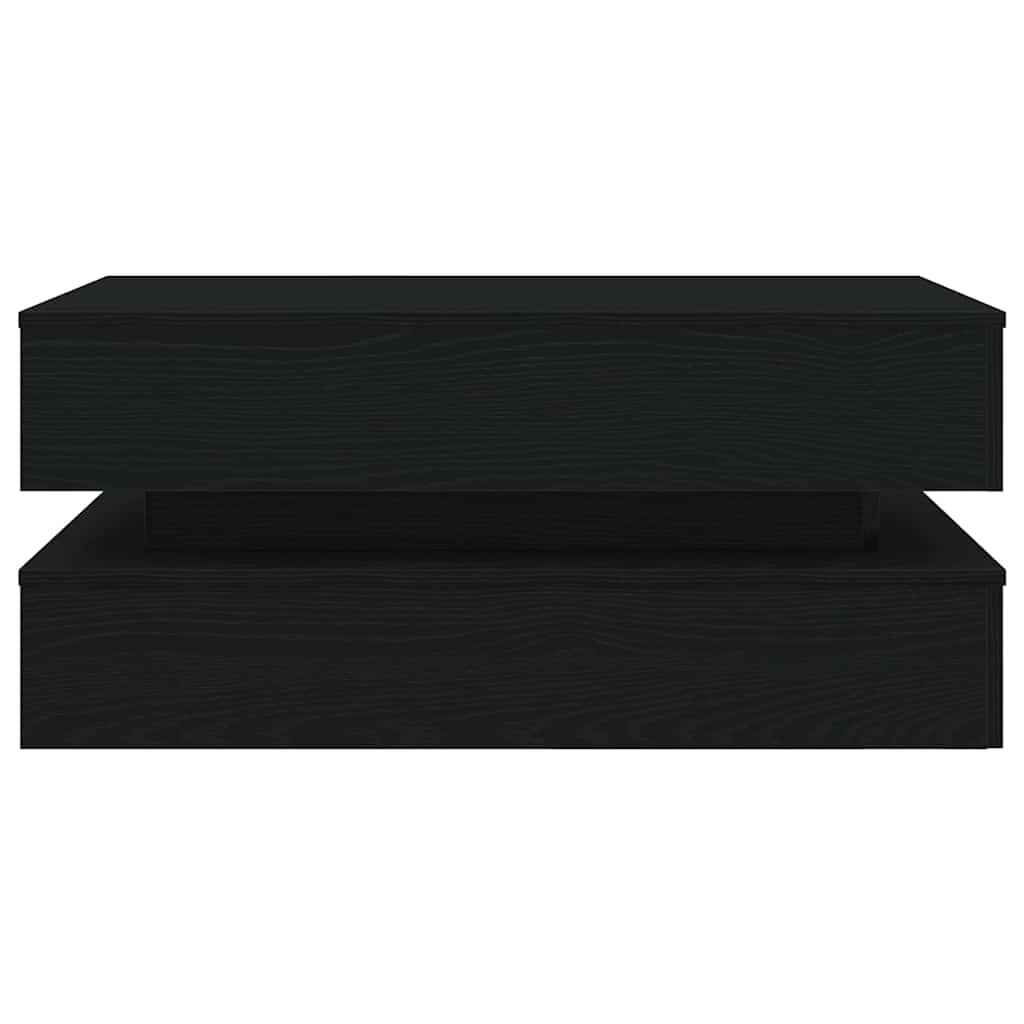 LED Coffee Table In Black Oak Look 90 X 50 X 40 Cm