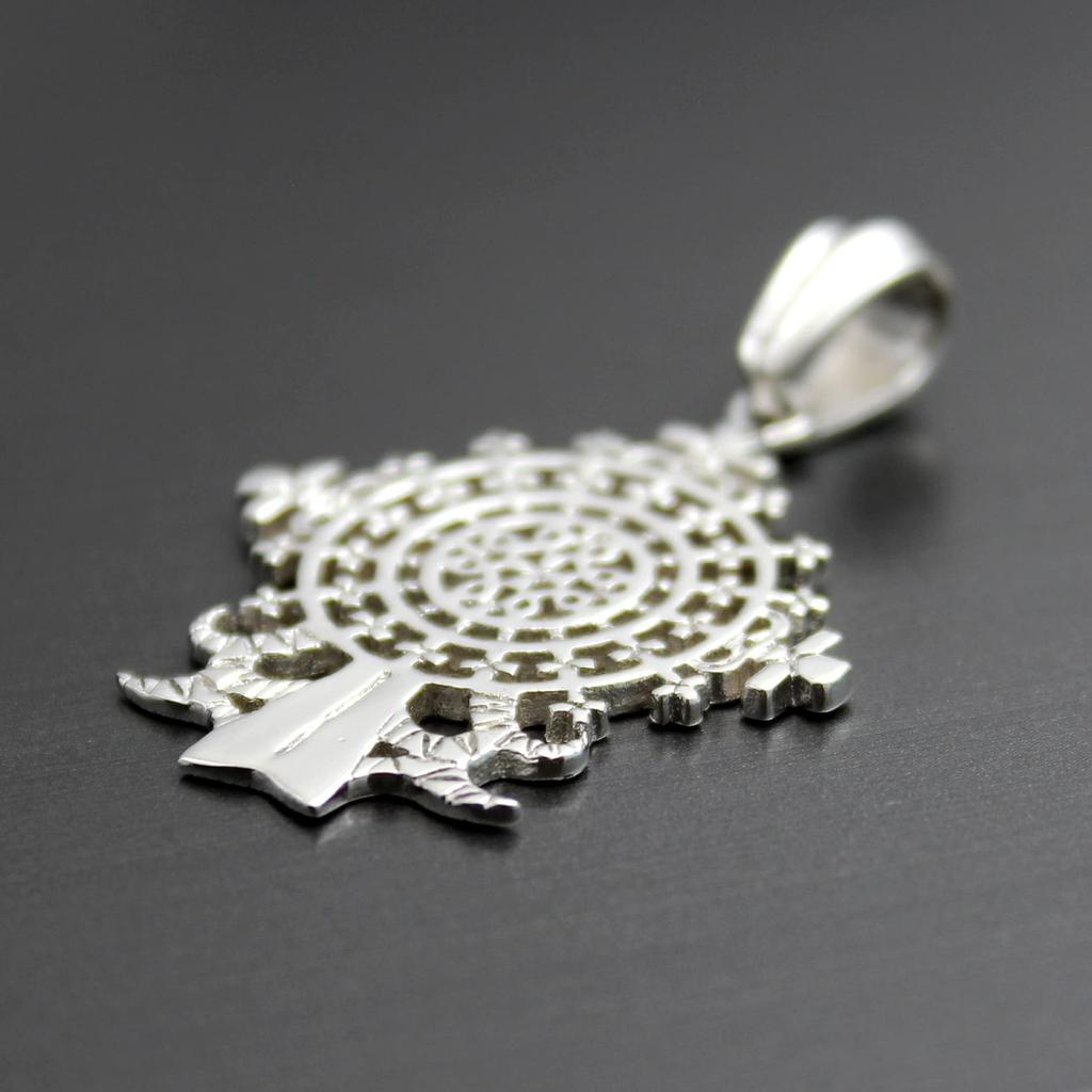 African Ethiopian Cross Silver Pendant for Women and Men