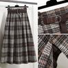 Women's Elastic High Waist Plaid Midi Skirt A Line Irregular Hem Woolen Skirt Vintage Retro Belted Bottoms 2026 Fall Plus Size Casual Skirt