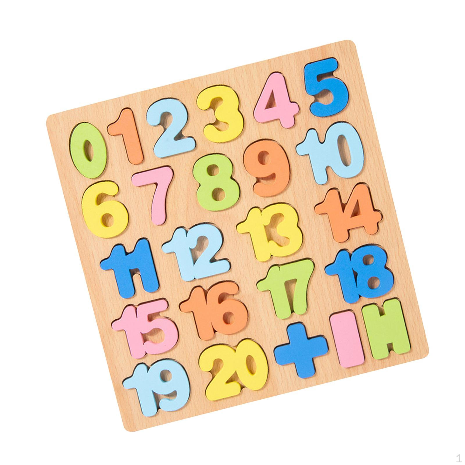 Wooden Puzzles Educational Toys Stackable Teaching Aids Colorful Jigsaw Learning Board Digital Board