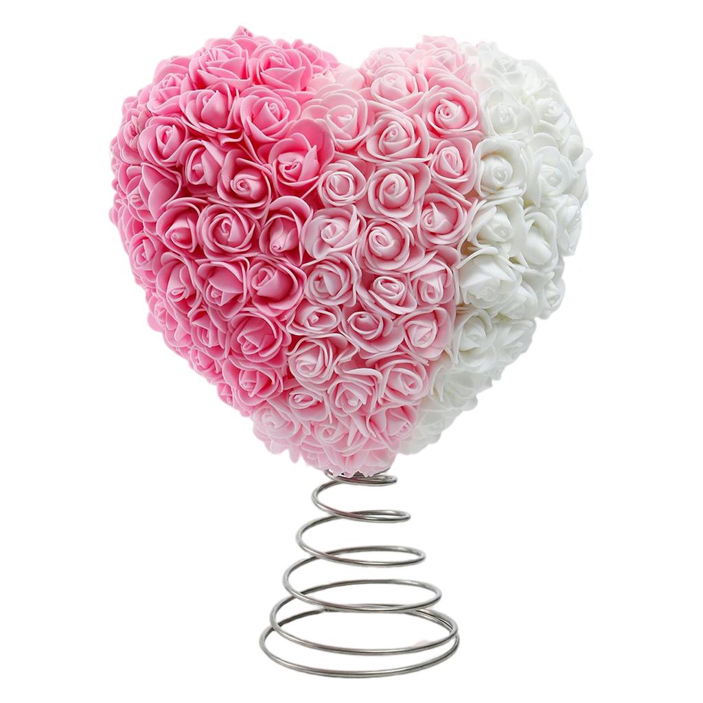 Valentines Day Heart Shaped Tree Topper Romantic Holiday Tree Decoration Love Ornament for Valentines Day Wedding Decoration