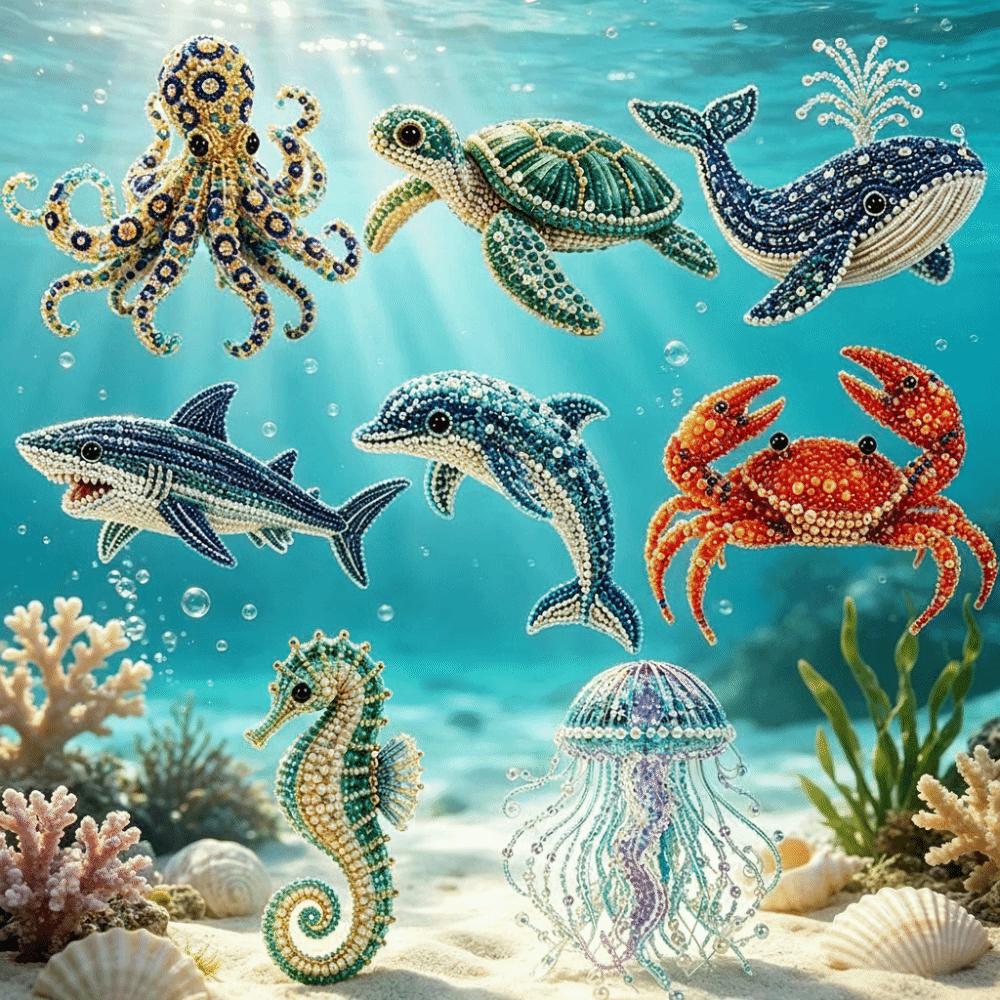Colorful Beads Bead Craft Kit Animal Shape DIY Beadwork Kit Desktop Display