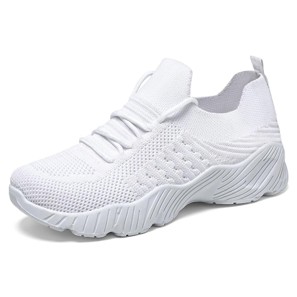 Women's European & American Style Breathable Flyknit Sneakers - Lightweight, Large Size, Casual Sports Shoes