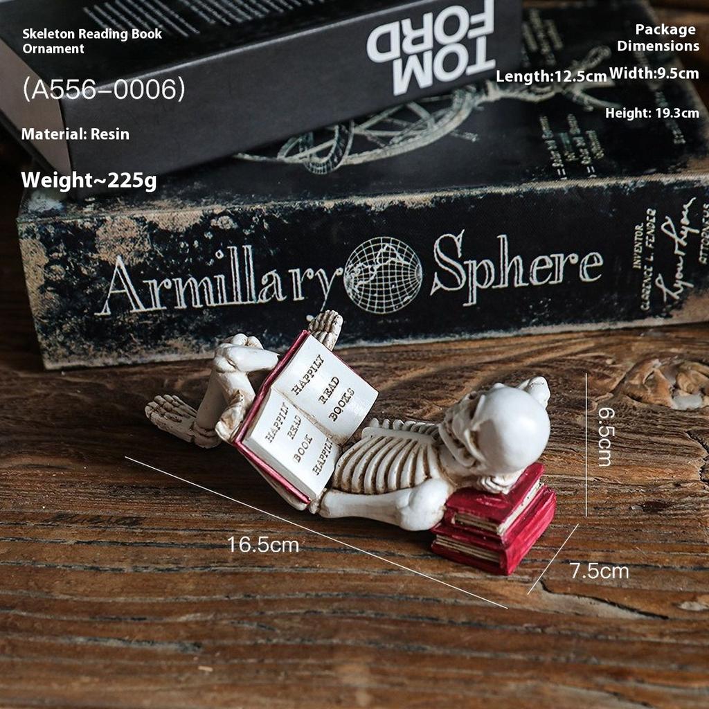 Nordic Book Lover Statue - Reading Person Resin Sculpture for Bookshelf Decor, Study Desk Ornament Minimalist Craft Decor