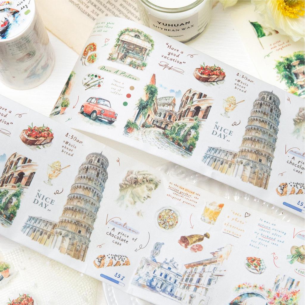 1pcs/1lot Decorative Adhesive Tapes Romantic Travel Junk Journal DIY Paper Japanese Masking Scrapbooking Stickers