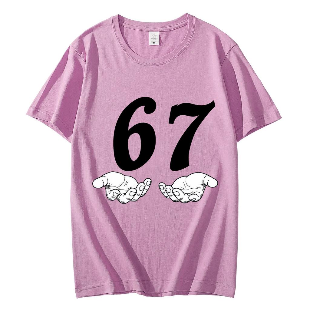 Six Sept 6 7 Meme Mains Drôles T-shirt Tendance High Street Mode Manches Courtes T-shirts Hommes Femmes Vêtements Coton T-shirts