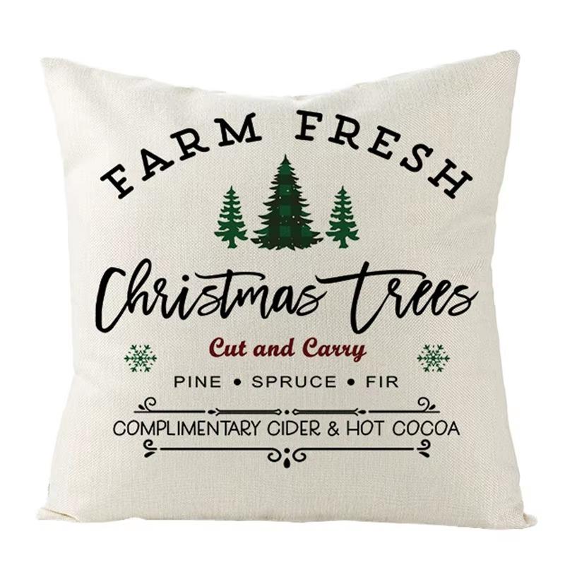 Christmas Pattern Linen Square Throw Pillow Case Sofa Decorative Cushion Cover Pillow Cover Fundas De Cojin 45X45Cm