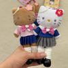 Hello Kitty Kawaii Plush Doll Pendant Cartoon JK Pleated Skirt Kitty Long Leg Doll Toy Keychain Uniform Backpack Charm