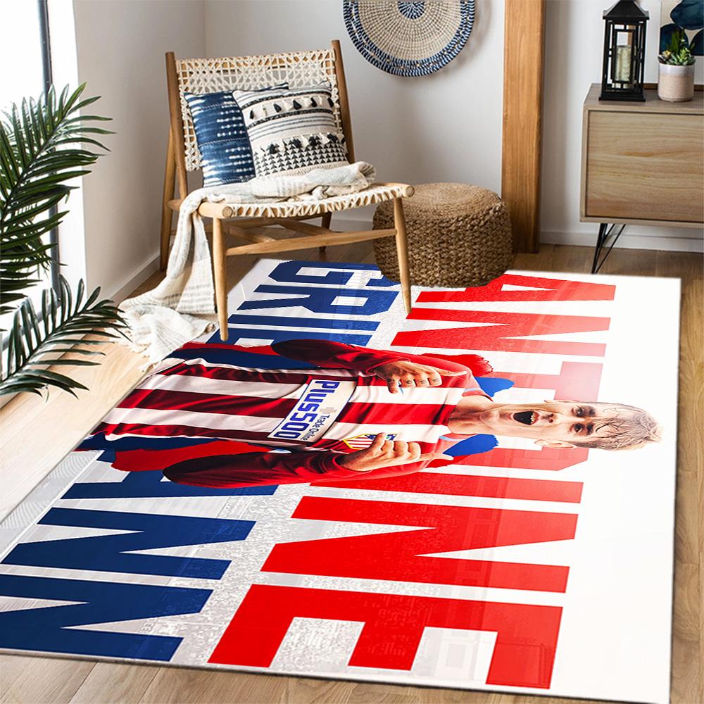 Atletico Madrid Player Floor Rug Office Rug Perfect for Outdoor Game Room Kitchen Bedrooms Anti-slip Rug Anime Office Decor Perfect Gift for Women/Men