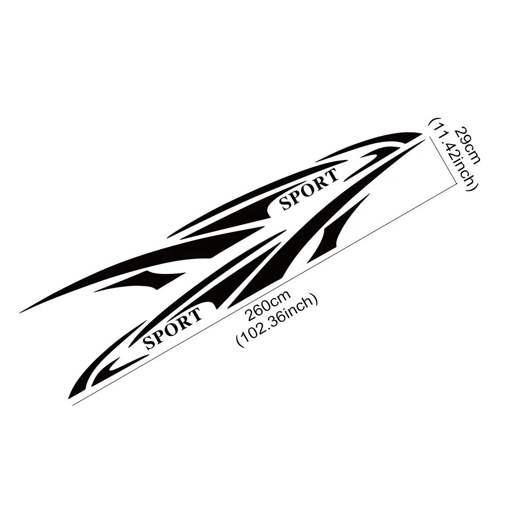 2PCS Sports Style Racing Car Side Skirt Stickers Fish Fin Pattern Car Vinyl Decal Self-Adhesive Auto Body Decoration Accessories