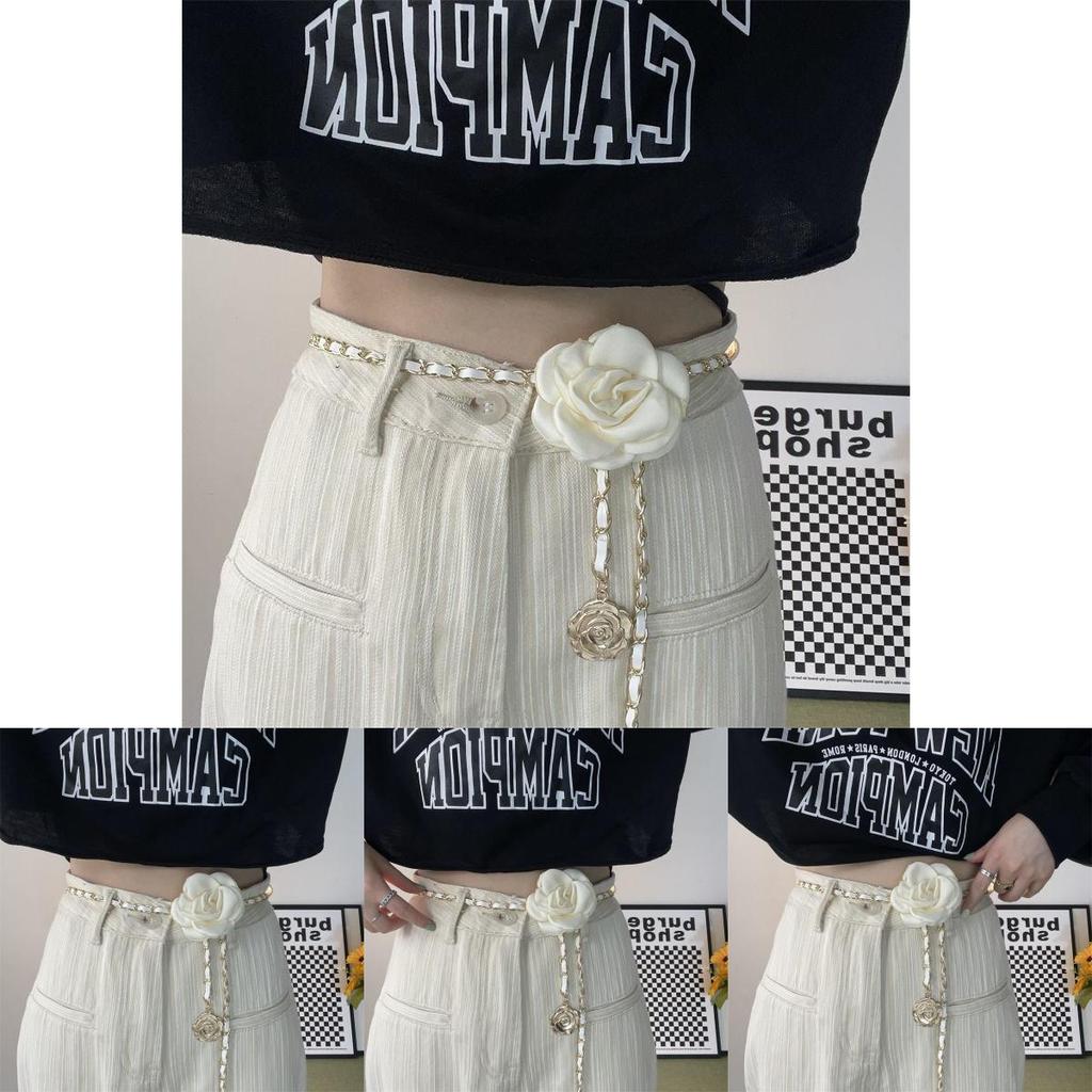 Trendy Ins Style Women's Sweet Floral Waist Chain Belt For Elegant Dress Outfits