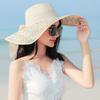 Beach straw hat summer seaside big eaves sunscreen visor versatile travel big edge foldable sun hat
