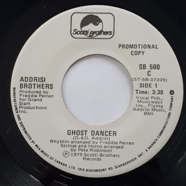 

7inch Record ADDRISI BROTHERS Ghost Dancer SB500PROMO SCOTTI BROS. 1979 Canada Dance Electronica Used