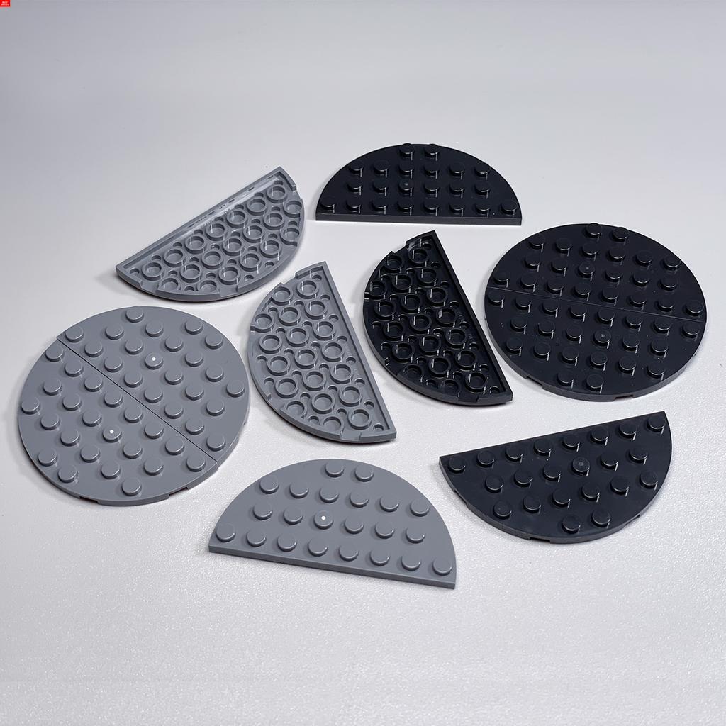 MOC Bricks 4x8 Round Plate Black Dark Grey Building Blocks Part Toys Accessories Princess Girl Dolls