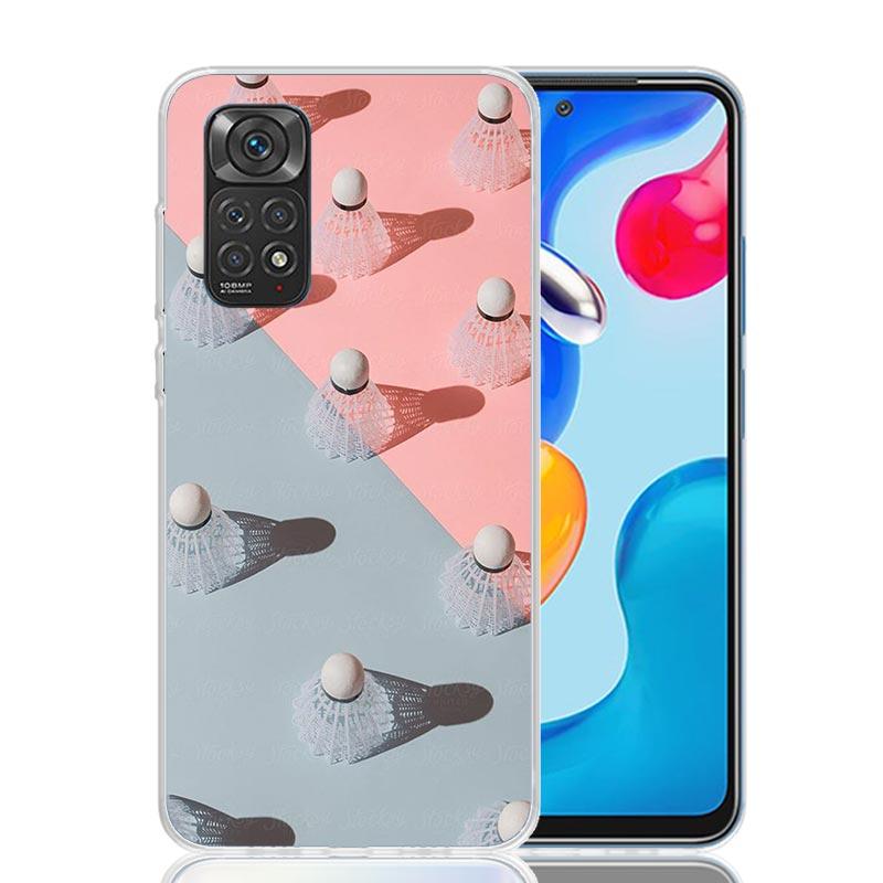 Badminton Sport Phone Case For Xiaomi Redmi Note 13 14 15 Pro Plus 12S 12 14S 11S 11E 10 10S 11 11T 5G 4G Cover Coque Redmi Note
